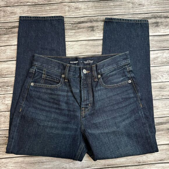 Old Navy Denim - Old Navy High Rise Slouchy Straight Crop Jeans Dark Blue 0 NWT